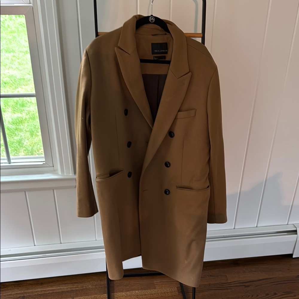 Banana Republic Tan Trench Coat Classic Wool Blend